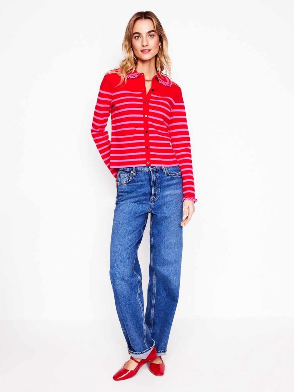 Boden Jessie Collared Cardigan Size Medium NWT - Picture 2 of 11